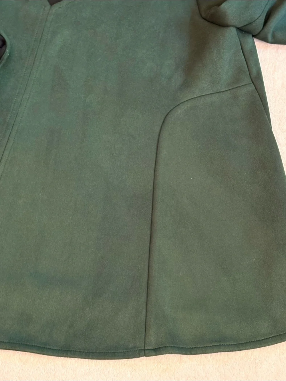 Tuckernuck Easton Ultra Suede Puff Sleeve Malachite V-Neck Swing Blouse Sz M